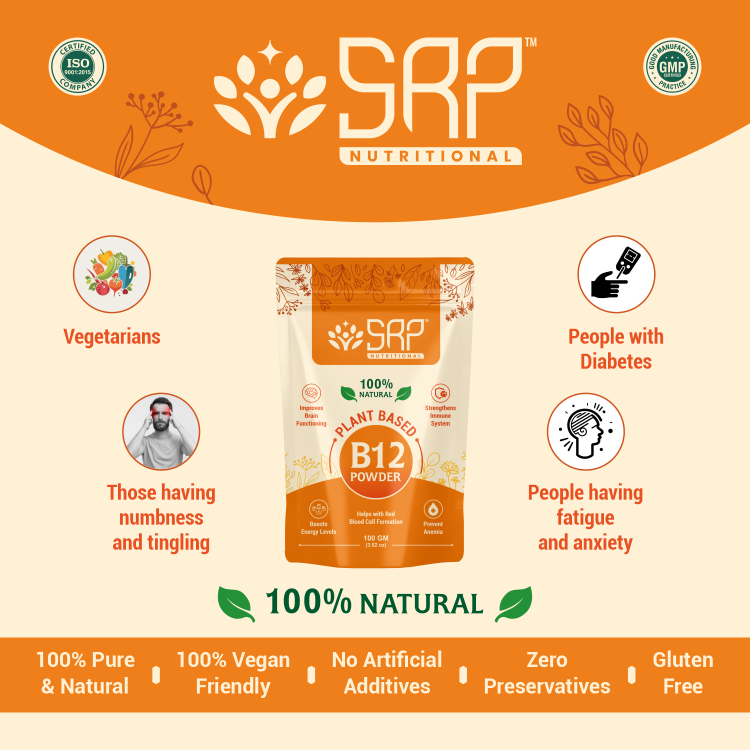 SRP Nutritional Plant-Based B12 Powder