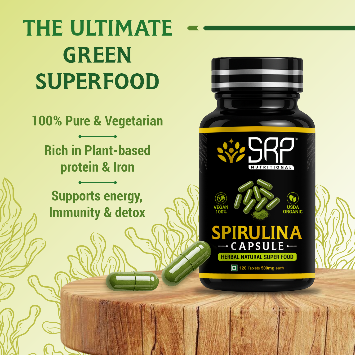 Spirulina Capsules | The Original Green Superfood for All-Day Vitality