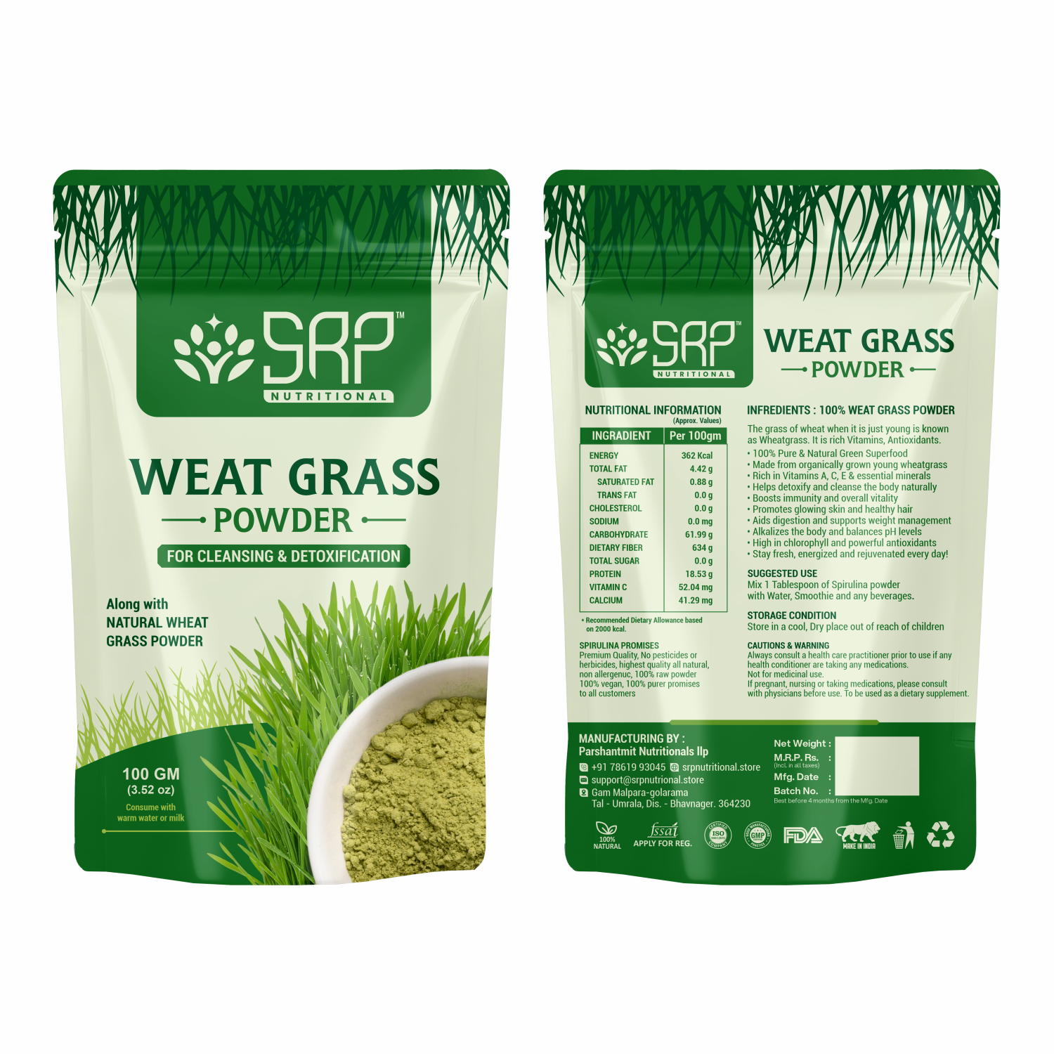 Natural Wheat grass Powder