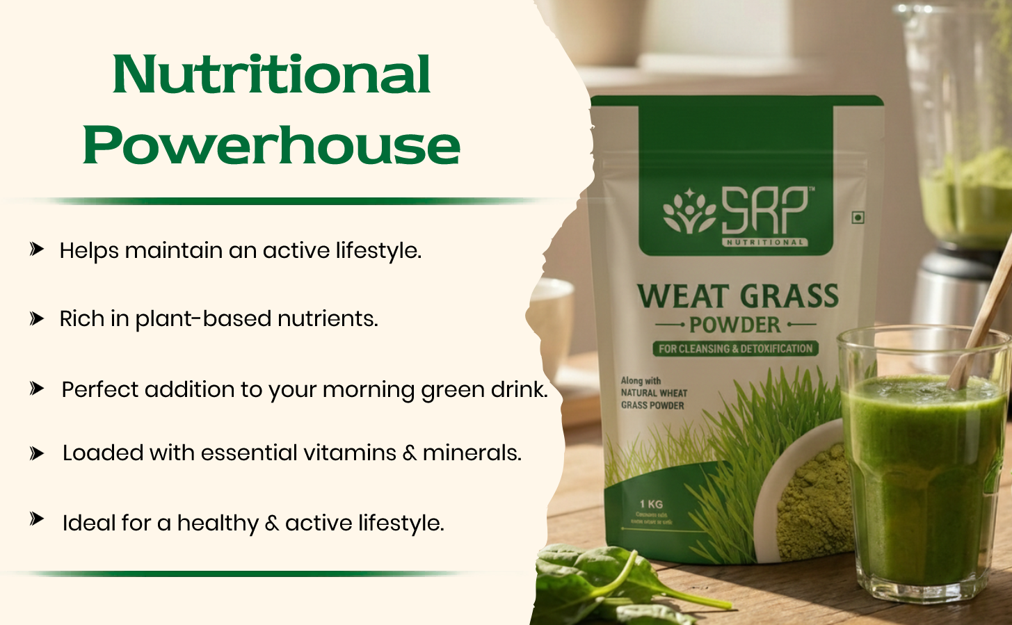 Wheatgrass Powder | Natural Detox Superfood | SRP Nutritional