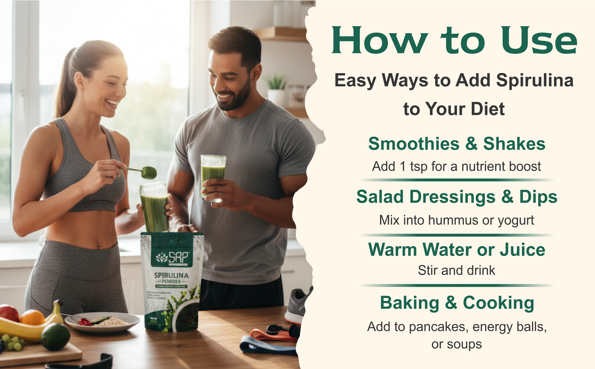 Spirulina Powder | 100% Pure Green Superfood | SRP Nutritional