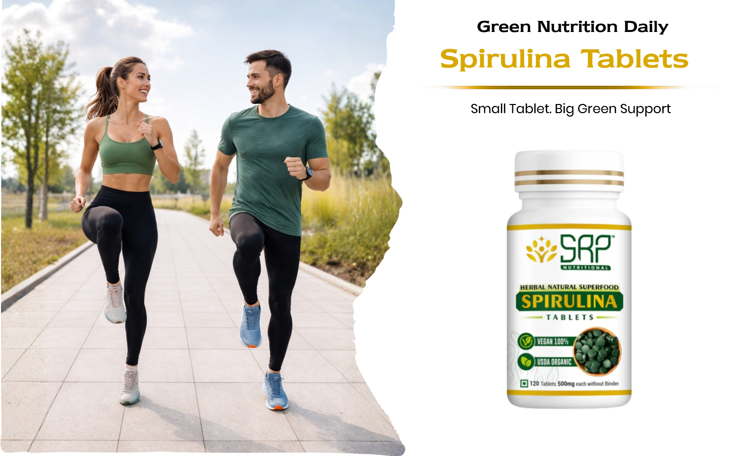 Spirulina Tablets | 100% Pure & Lab Tested | SRP Nutritional